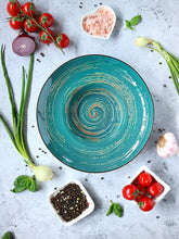 Wilmax Porzellanteller Grün, 24 cm, runder Tiefteller WL-669525/A